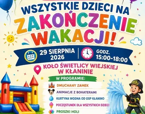 Zakończenie wakacji dla dzieci w sołectwie – zaproszenie na sobotę