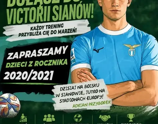Victoria Sianów zaprasza dzieci z rocznika 2020/2021 do piłkarskiej drużyny