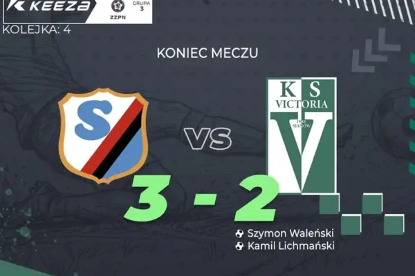 Victoria Sianów przegrywa 2:3 ze Sławą Sławno w meczu wyjazdowym