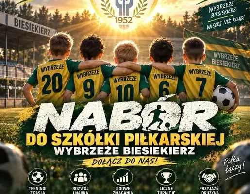 Wybrzeże Biesiekierz zaprasza dzieci na treningi piłkarskie
