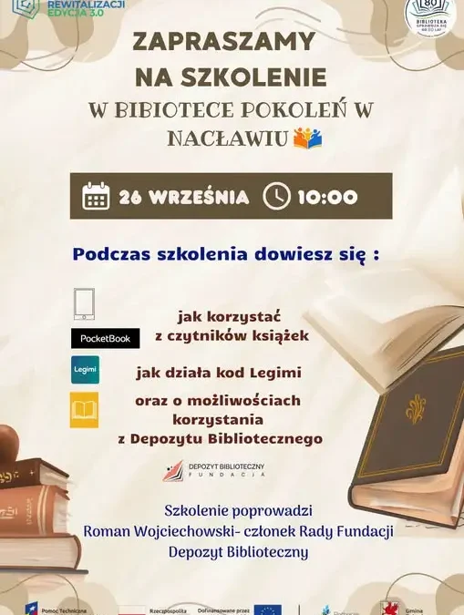 Szkolenie z obsługi czytników e-booków w Bibliotece Pokoleń w Nacławiu