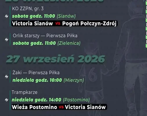 Piłkarski weekend w Sianowie: Victoria gra u siebie i na wyjeździe