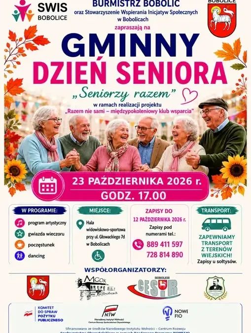 Gminny Dzień Seniora „Seniorzy Razem” w Bobolicach – zapisy do 12 października