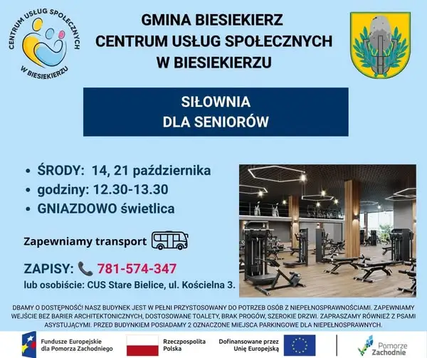 Siłownia dla Seniorów w Gminie Biesiekierz – zapisy trwają