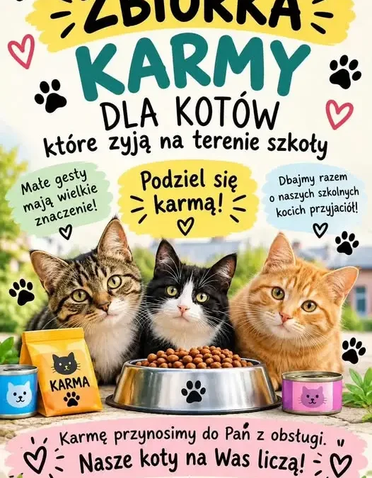 Szkoła Podstawowa w Darginiu organizuje zbiórkę karmy dla kotów