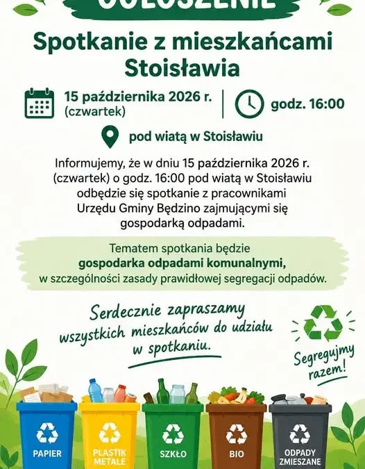 Spotkanie o segregacji odpadów w Stoisławiu – 15 października