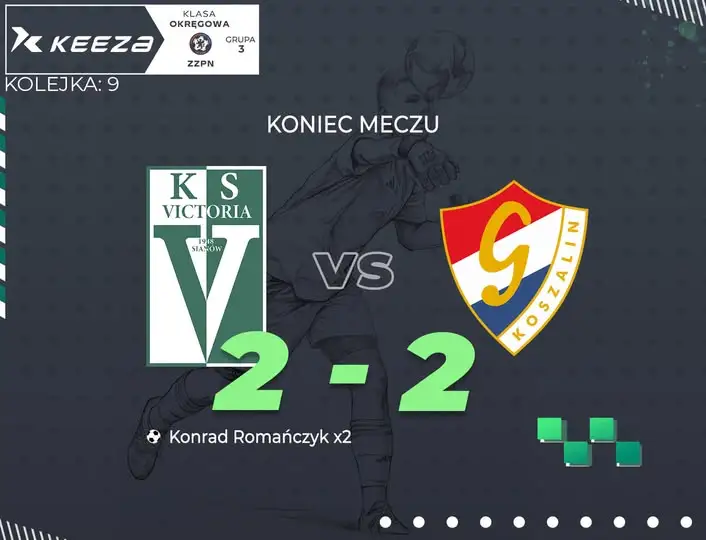 Victoria Sianów remisuje z Gwardią II Koszalin 2:2 w emocjonującym meczu