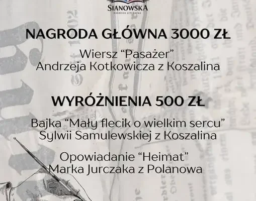 Sianowska Nagroda Literacka 2026 – znamy laureatów pierwszej edycji